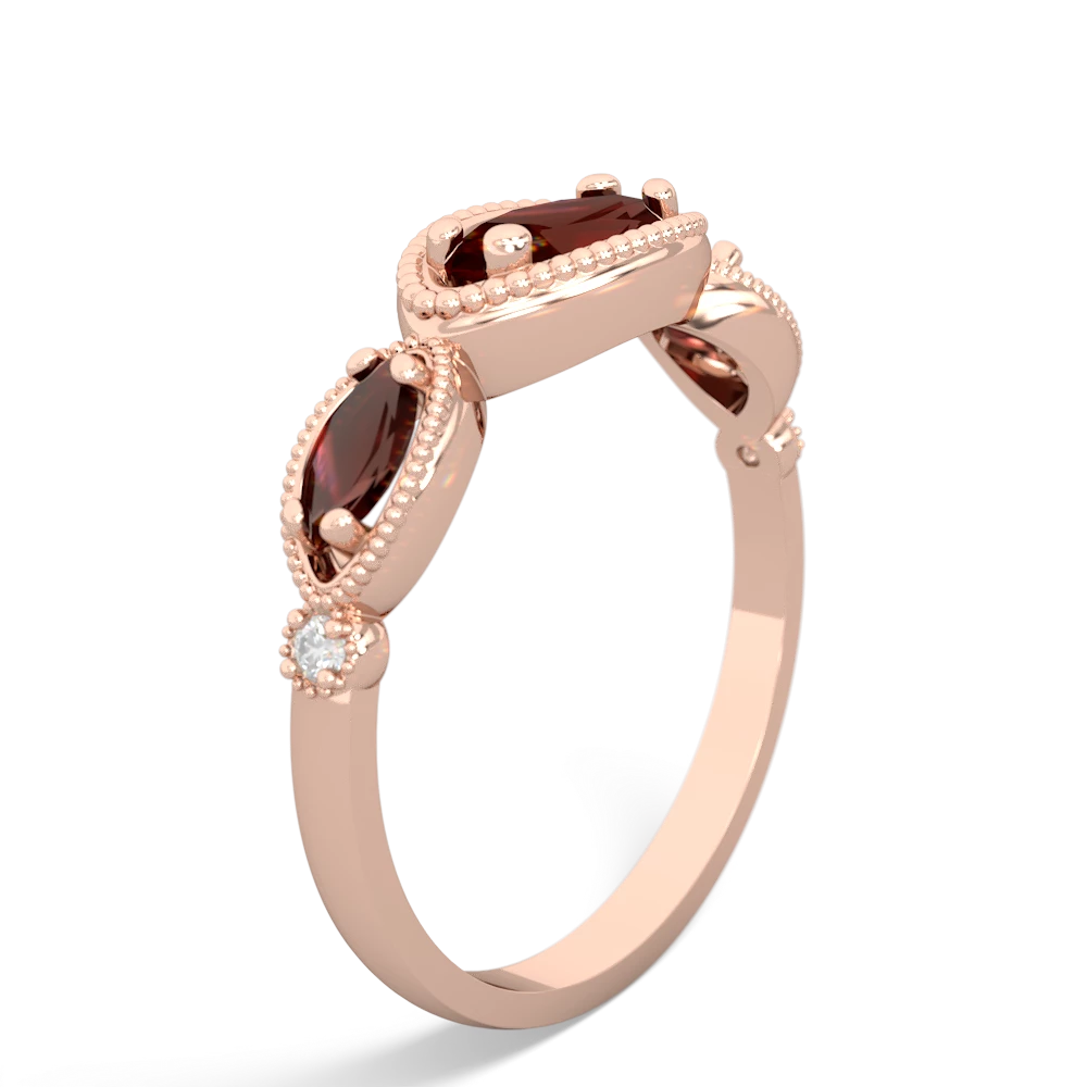 Pink Tourmaline Milgrain Marquise 14K Rose Gold ring R5700