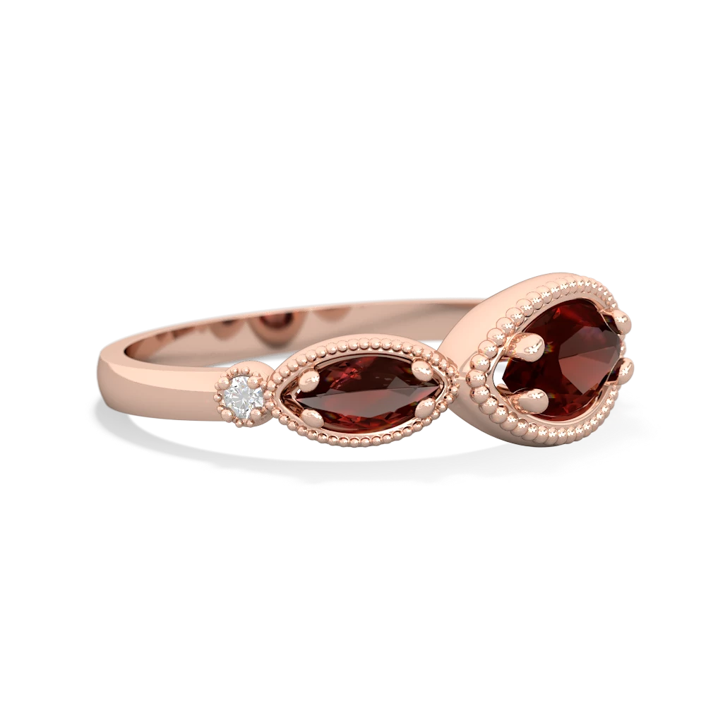 Pink Tourmaline Milgrain Marquise 14K Rose Gold ring R5700