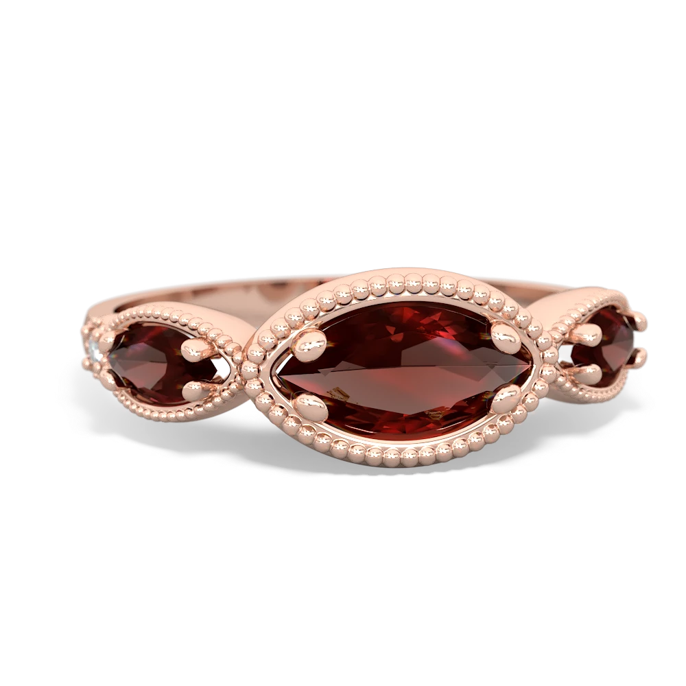 Ruby Milgrain Marquise 14K Rose Gold ring R5700