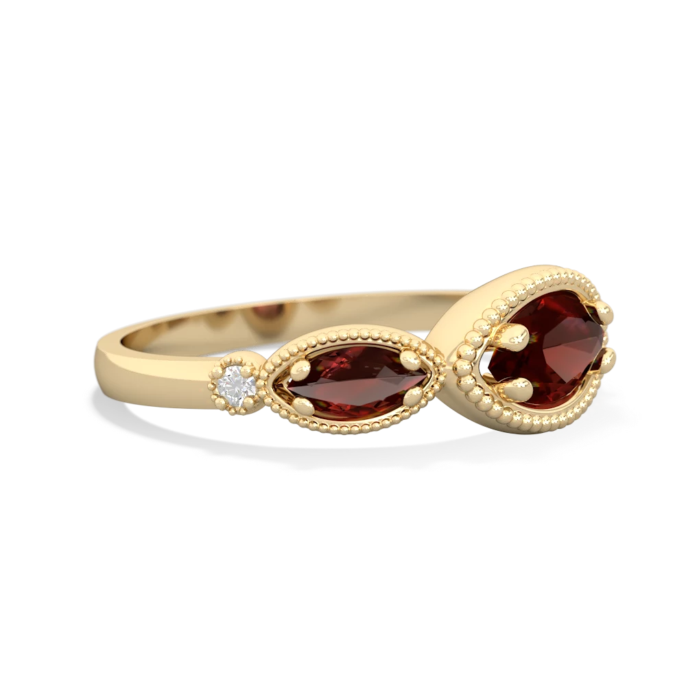 Lab Ruby Milgrain Marquise 14K Yellow Gold ring R5700