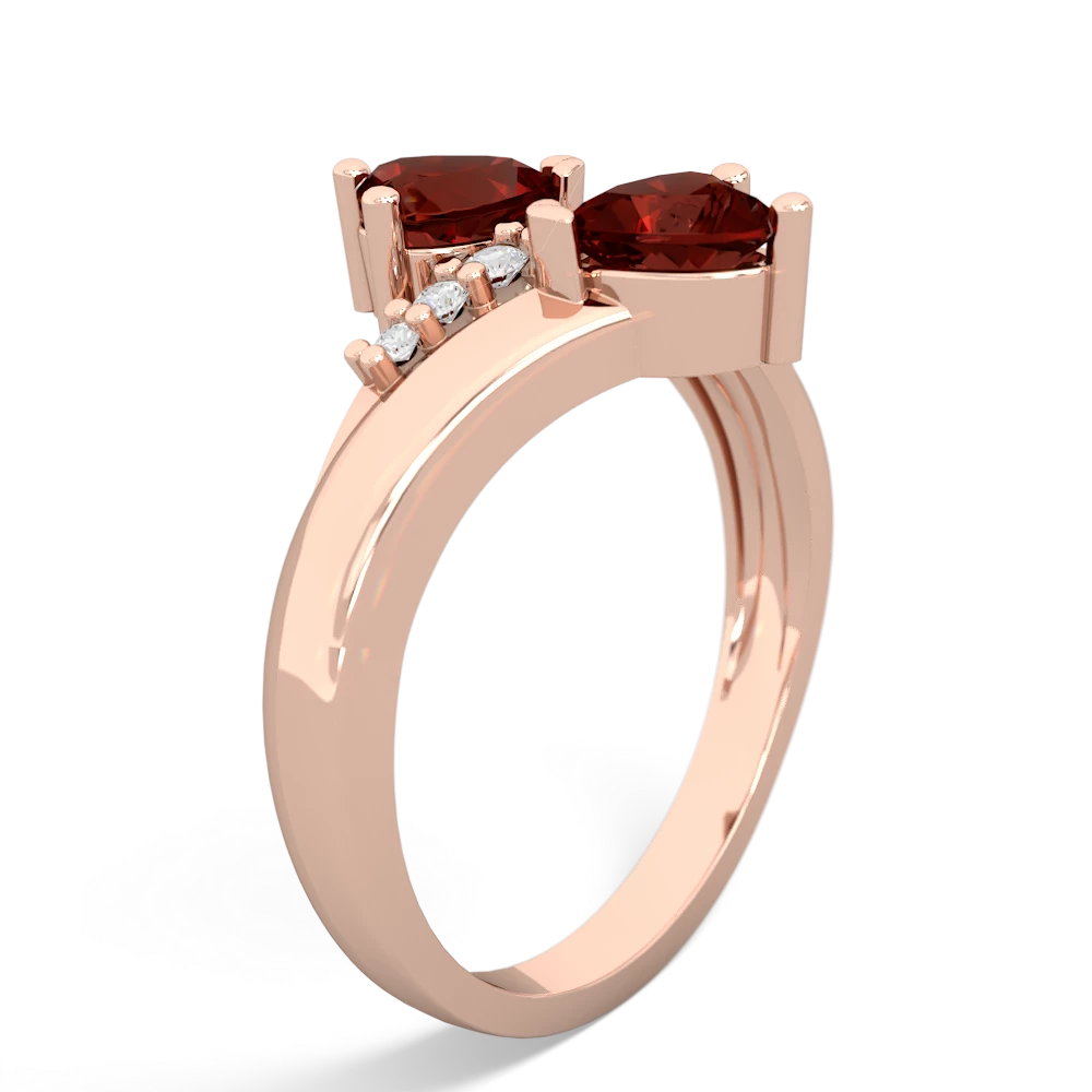 Garnet Heart To Heart 14K Rose Gold ring R2064