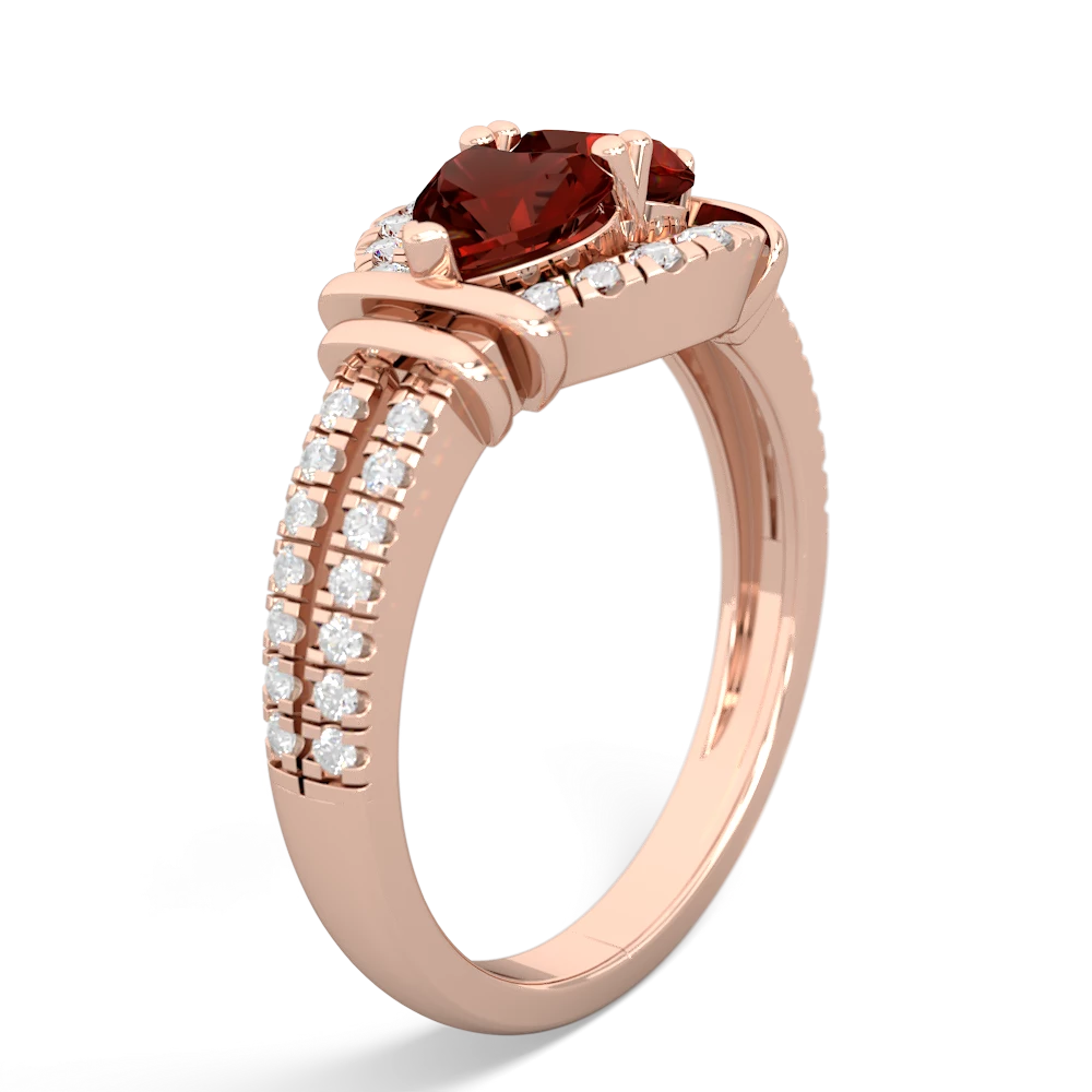 Garnet Art-Deco Keepsake 14K Rose Gold ring R5630