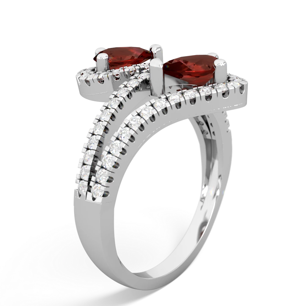 Garnet Diamond Dazzler 14K White Gold ring R3000