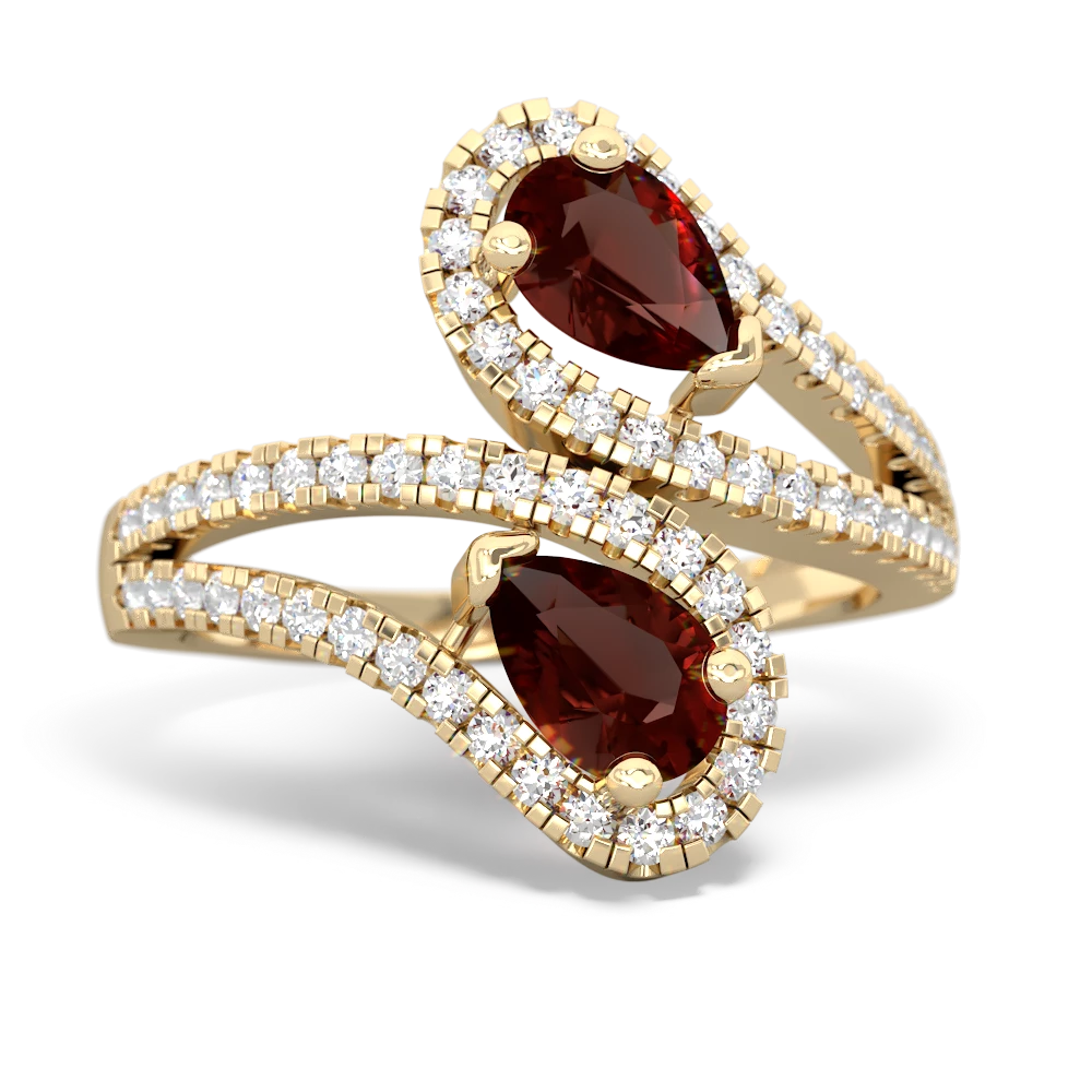 Garnet Diamond Dazzler 14K Yellow Gold ring R3000