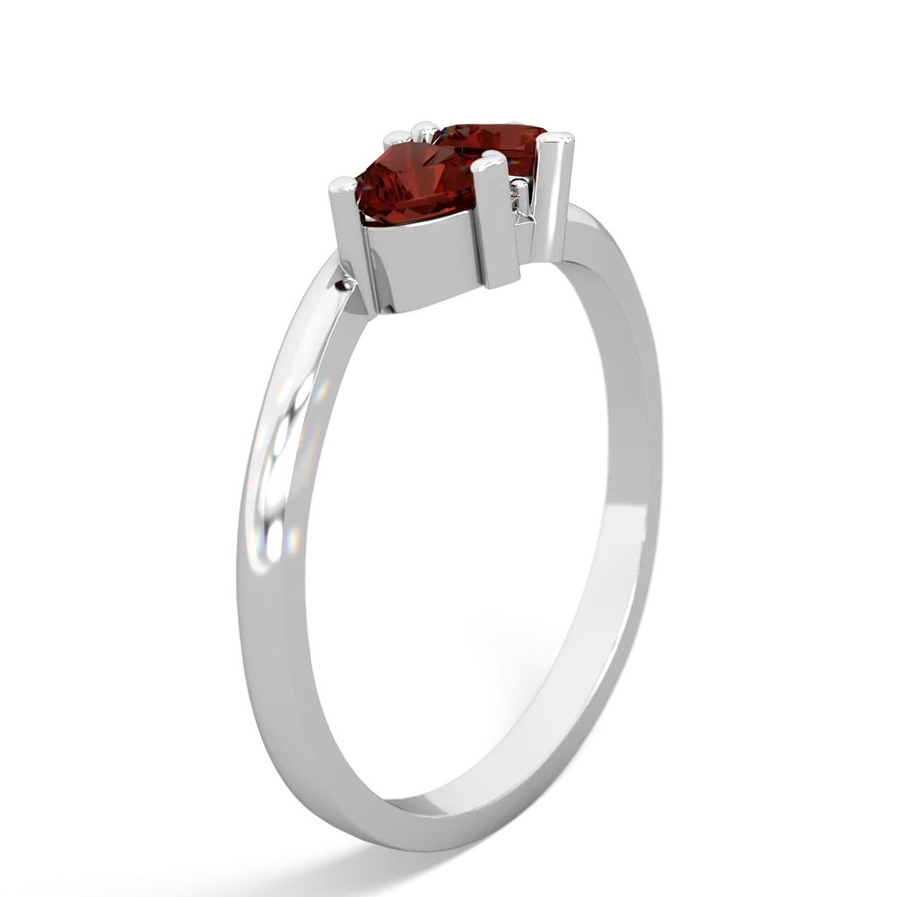 Garnet Sweethearts 14K White Gold ring R5260