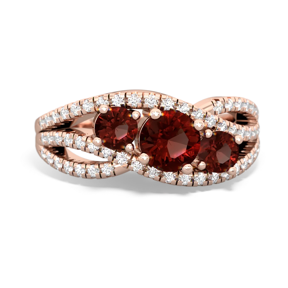 Citrine Three Stone Aurora 14K Rose Gold ring R3080