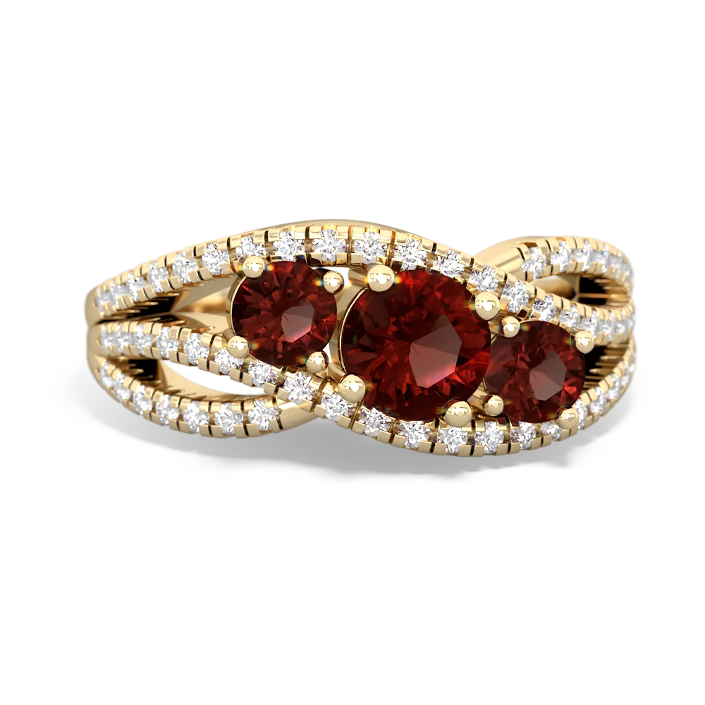 Ruby Three Stone Aurora 14K Yellow Gold ring R3080