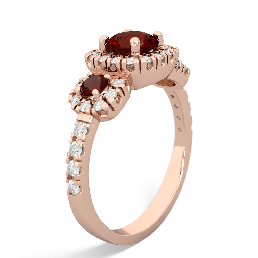 Smoky Quartz Regal Halo 14K Rose Gold ring R5350