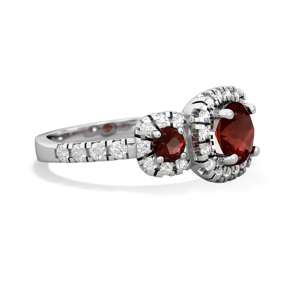 Lab Pink Sapphire Regal Halo 14K White Gold ring R5350