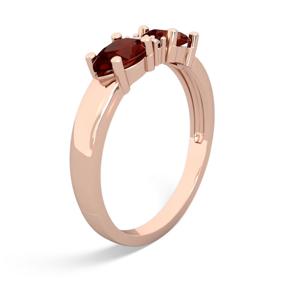 Garnet Pear Bowtie 14K Rose Gold ring R0865