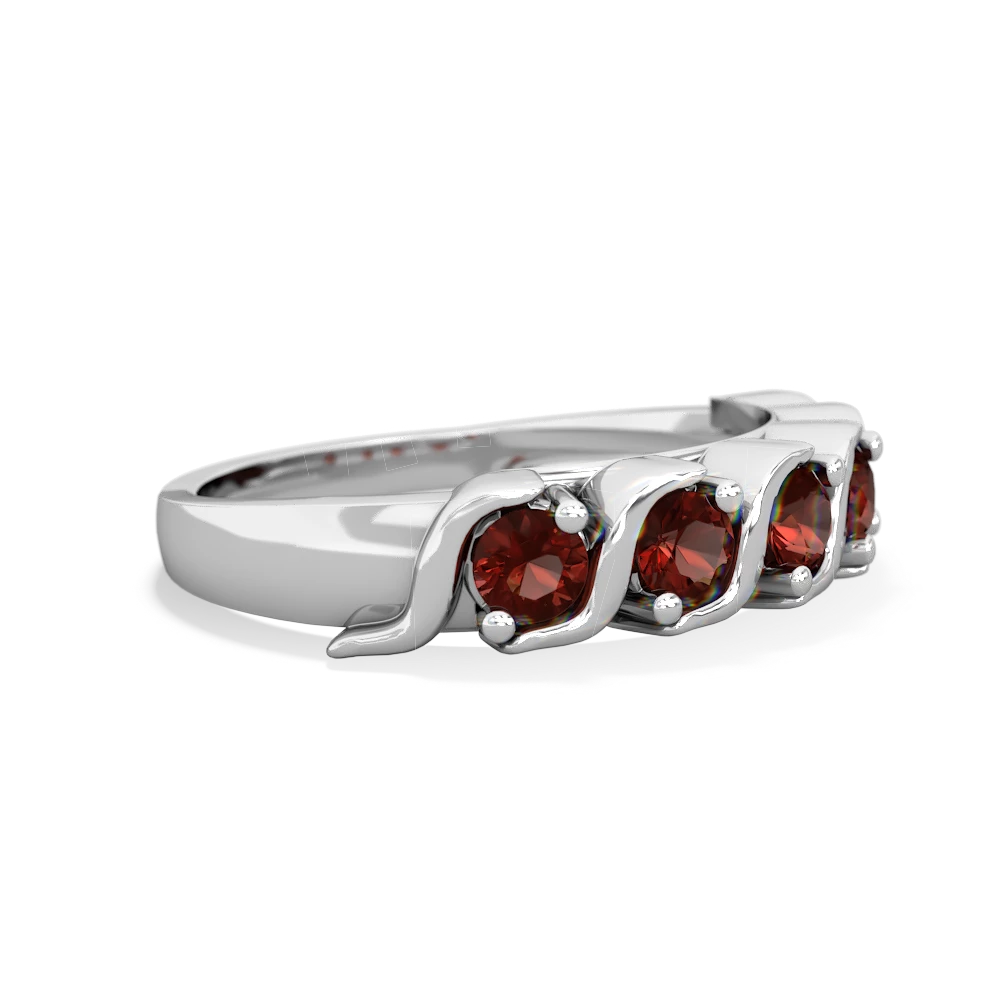 Garnet Anniversary Band 14K White Gold ring R2089