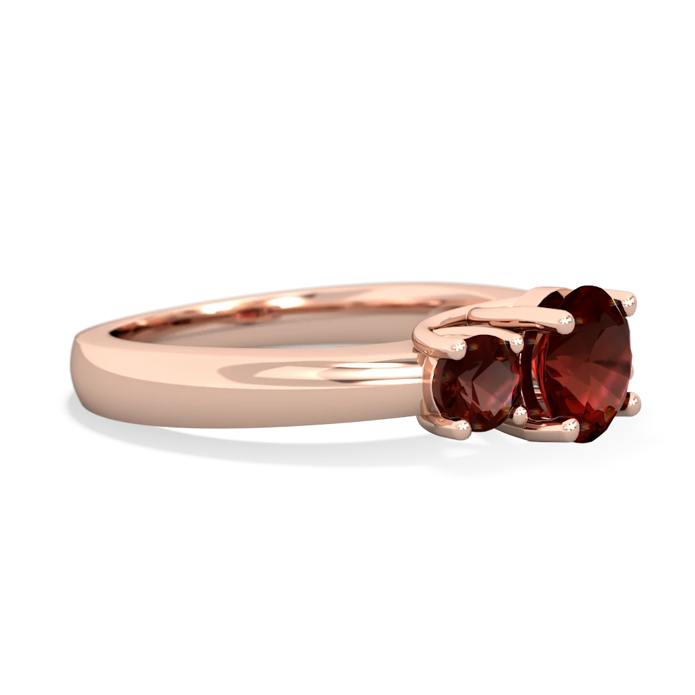 Onyx Three Stone Round Trellis 14K Rose Gold ring R4018