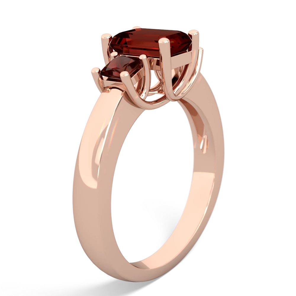 Alexandrite Three Stone Emerald-Cut Trellis 14K Rose Gold ring R4021