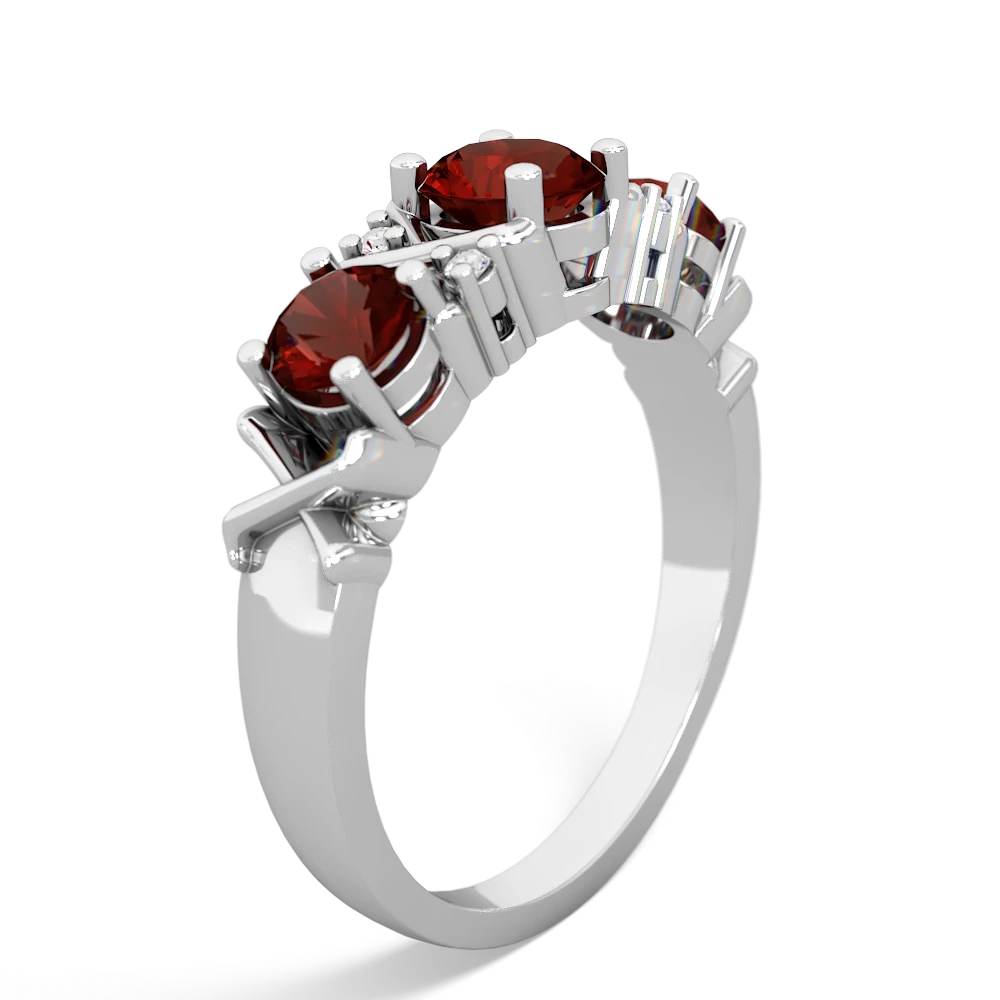 Lab Ruby Hugs And Kisses 14K White Gold ring R5016
