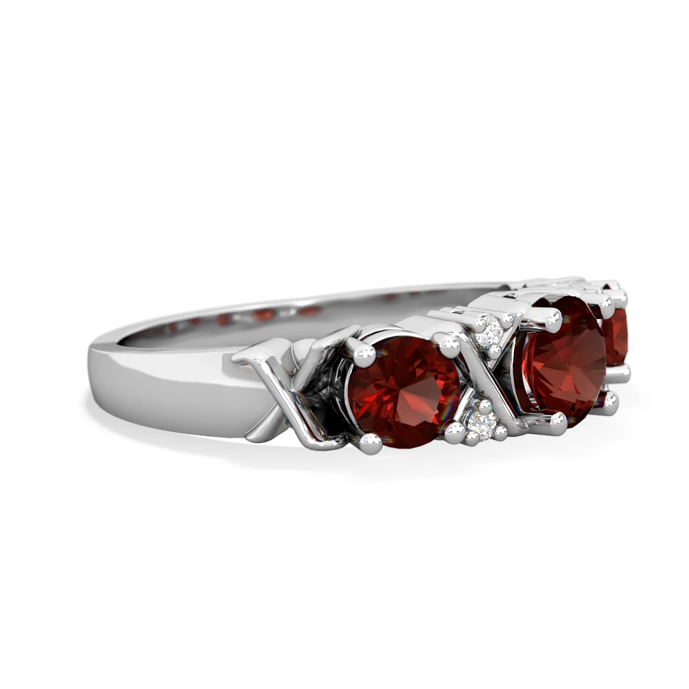 Ruby Hugs And Kisses 14K White Gold ring R5016