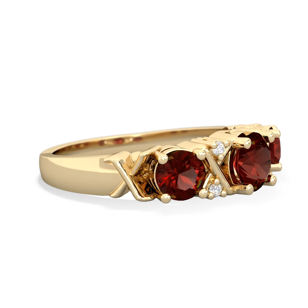 Lab Ruby Hugs And Kisses 14K Yellow Gold ring R5016