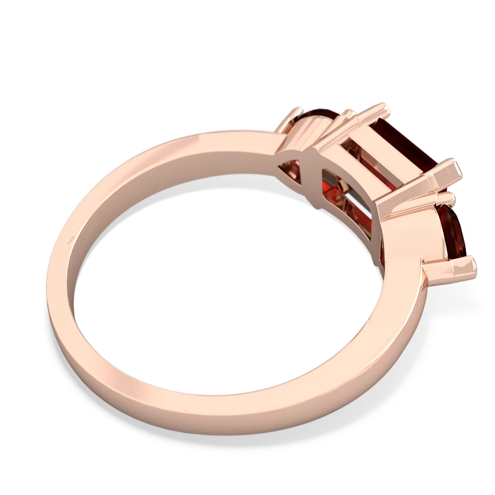 Lab Ruby Three Stone 14K Rose Gold ring R5235