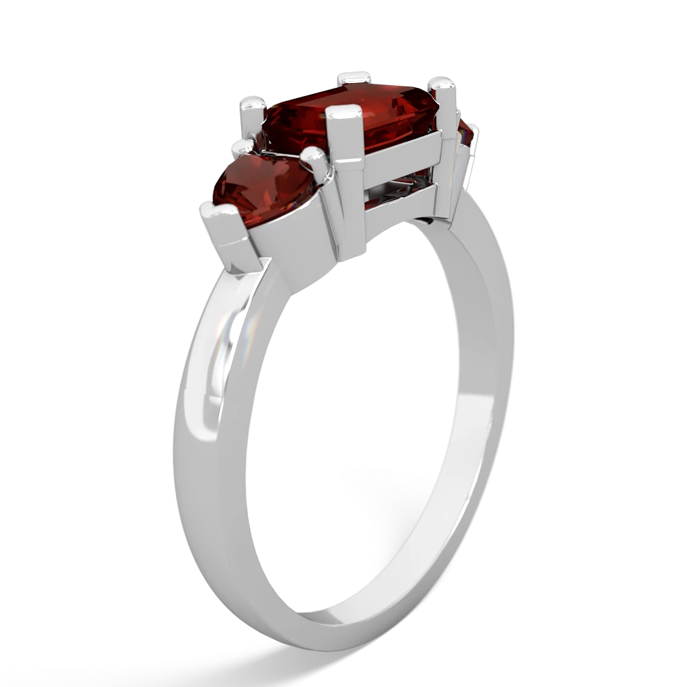 Ruby Three Stone 14K White Gold ring R5235