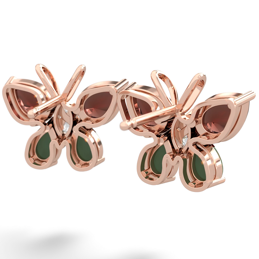 Garnet Butterfly 14K Rose Gold earrings E2215