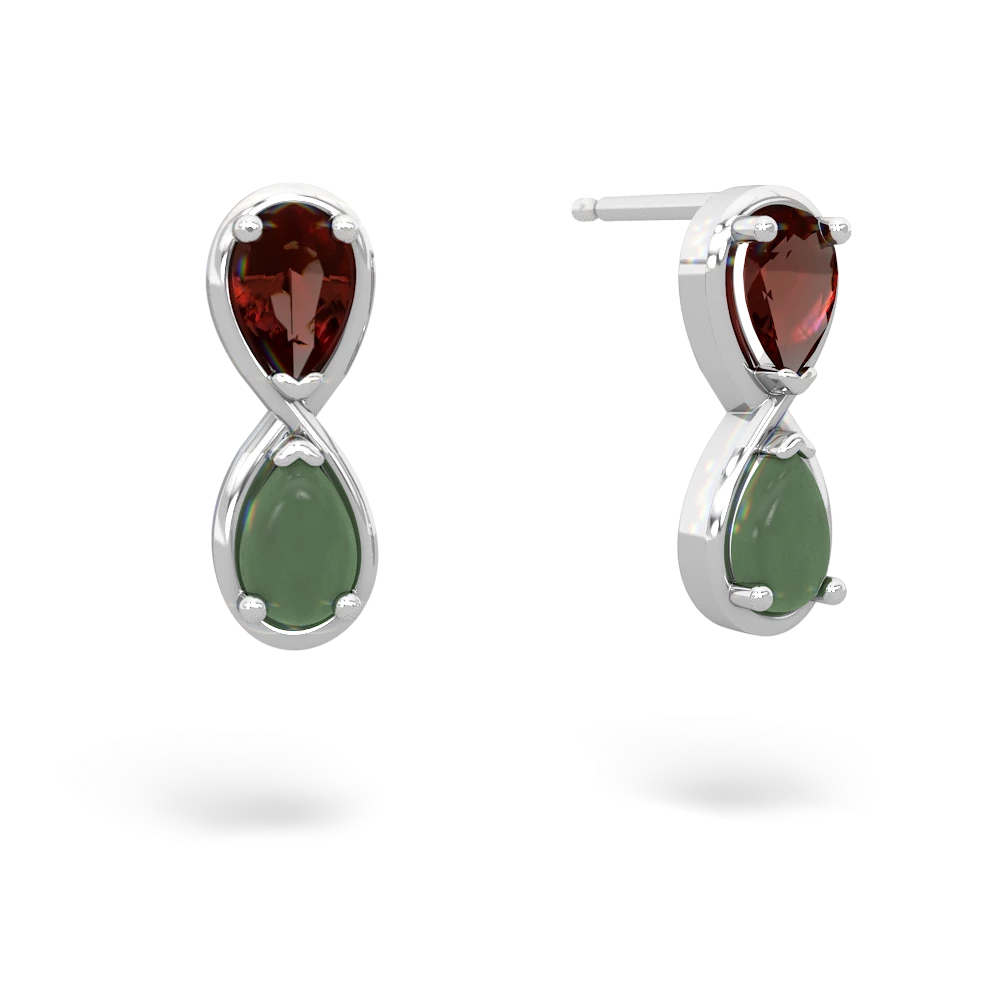 Garnet Infinity 14K White Gold earrings E5050