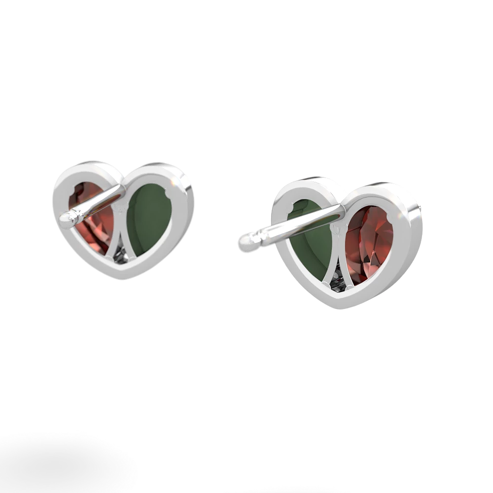 Garnet 'Our Heart' 14K White Gold earrings E5072