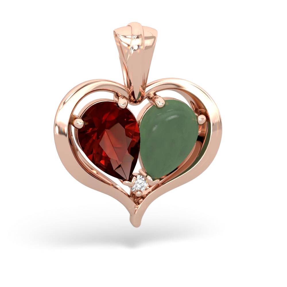 Garnet Two Become One 14K Rose Gold pendant P5330