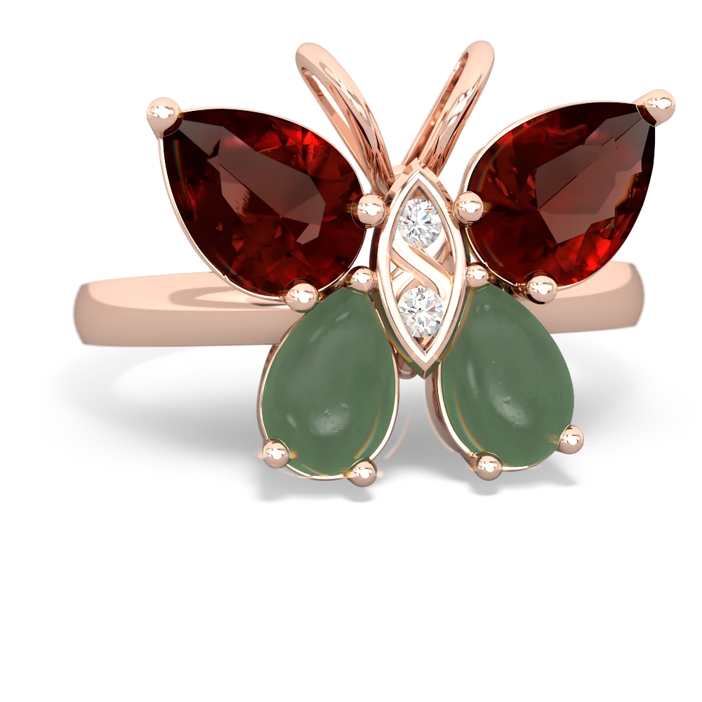 Garnet Butterfly 14K Rose Gold ring R2215