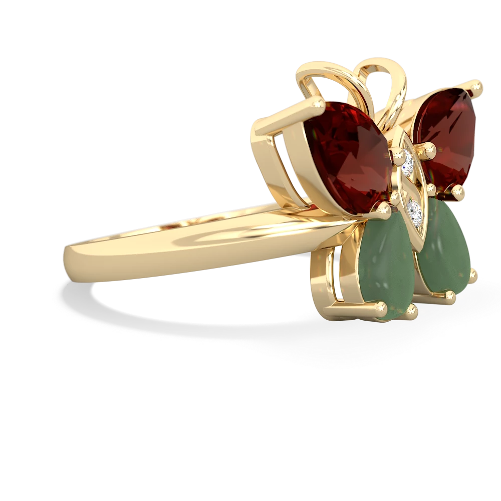 Garnet Butterfly 14K Yellow Gold ring R2215