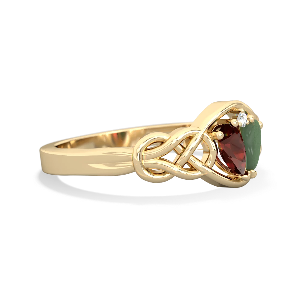 Garnet Celtic Love Knot 14K Yellow Gold ring R5420