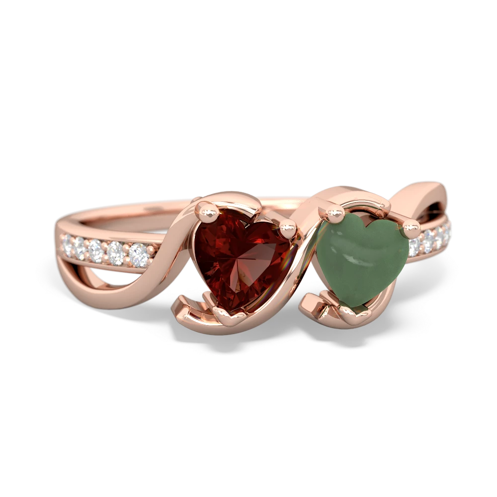 Garnet Side By Side 14K Rose Gold ring R3090