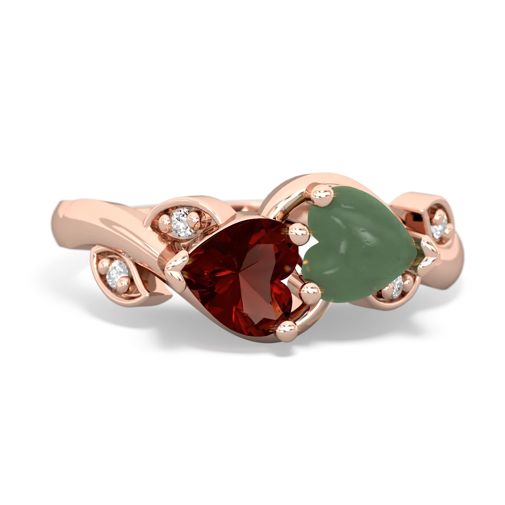 Garnet Floral Elegance 14K Rose Gold ring R5790