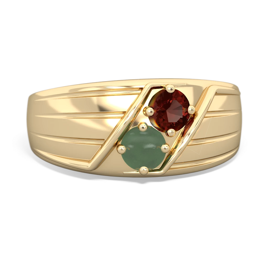 Garnet Men's Streamline 14K Yellow Gold ring R0460