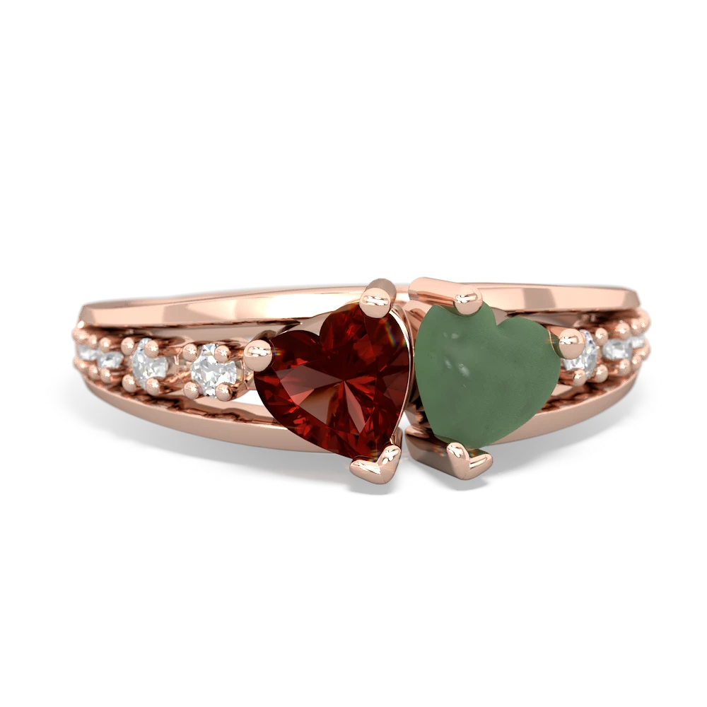 Garnet Heart To Heart 14K Rose Gold ring R3342