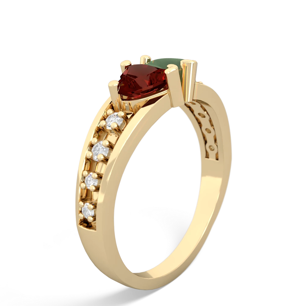 Garnet Heart To Heart 14K Yellow Gold ring R3342