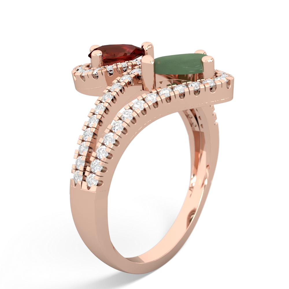 Garnet Diamond Dazzler 14K Rose Gold ring R3000