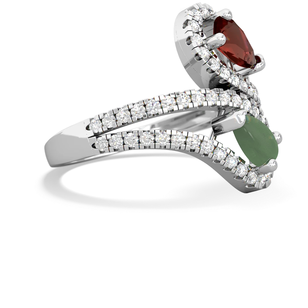 Garnet Diamond Dazzler 14K White Gold ring R3000