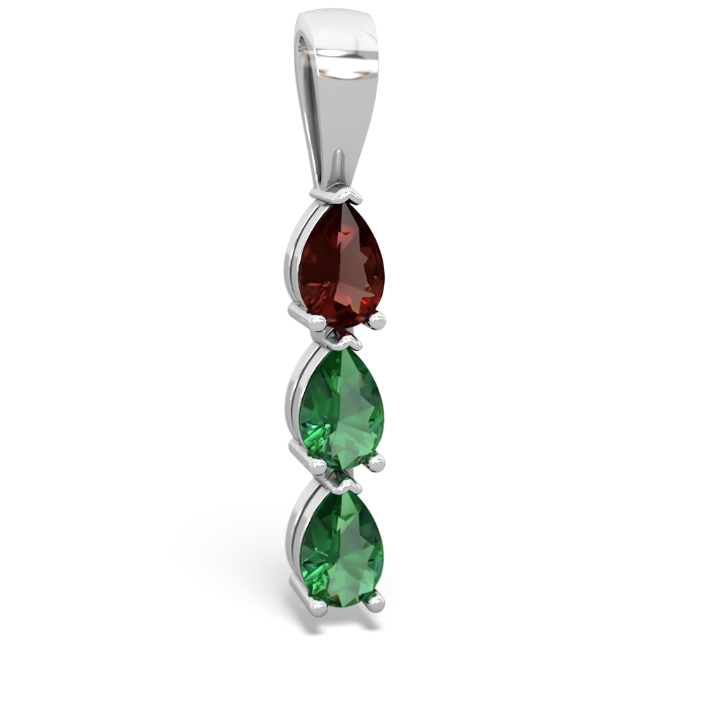 Garnet Dew Drops 14K White Gold pendant P2251