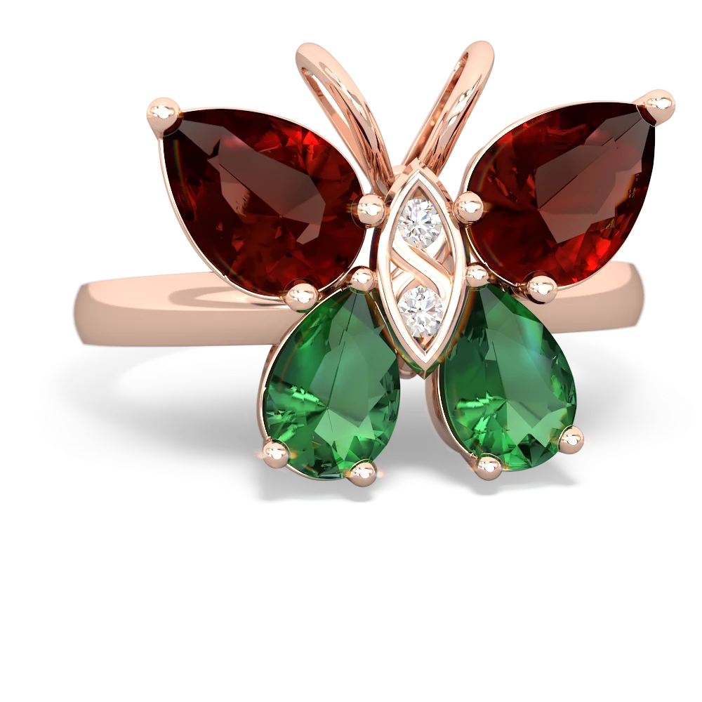 Garnet Butterfly 14K Rose Gold ring R2215