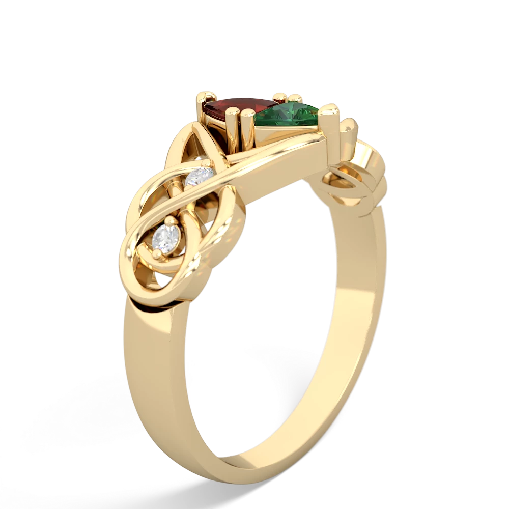 Garnet Keepsake Celtic Knot 14K Yellow Gold ring R5300