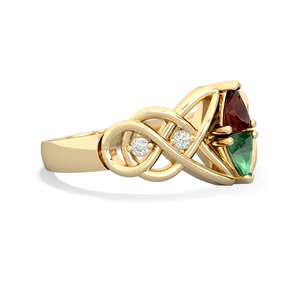 Garnet Keepsake Celtic Knot 14K Yellow Gold ring R5300