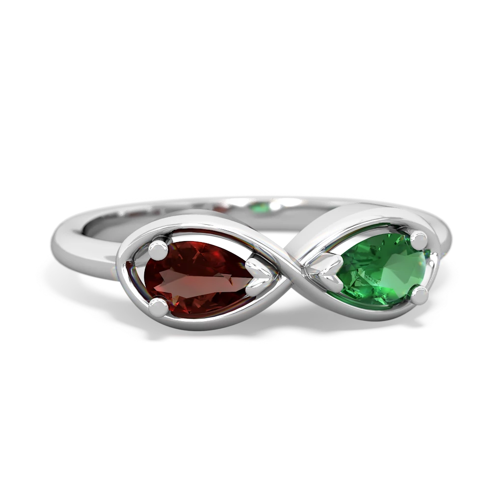 Garnet Infinity 14K White Gold ring R5050