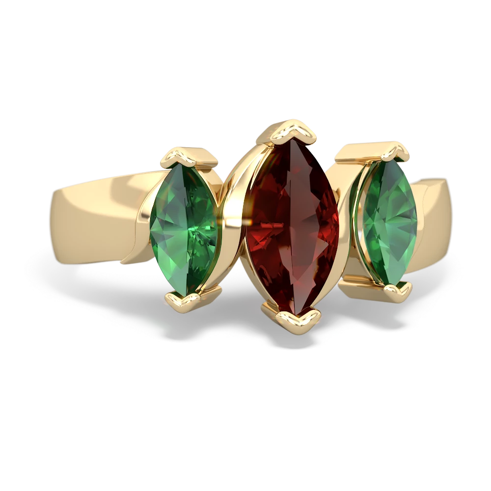 Garnet Three Peeks 14K Yellow Gold ring R2433