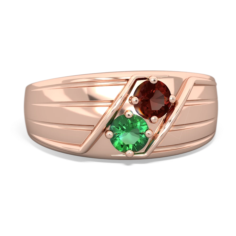 Garnet Men's Streamline 14K Rose Gold ring R0460