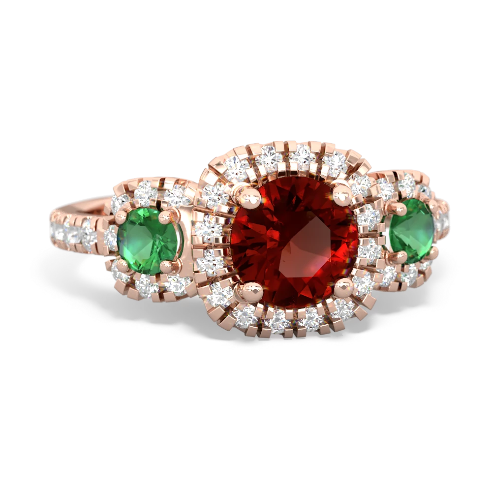 Garnet Regal Halo 14K Rose Gold ring R5350