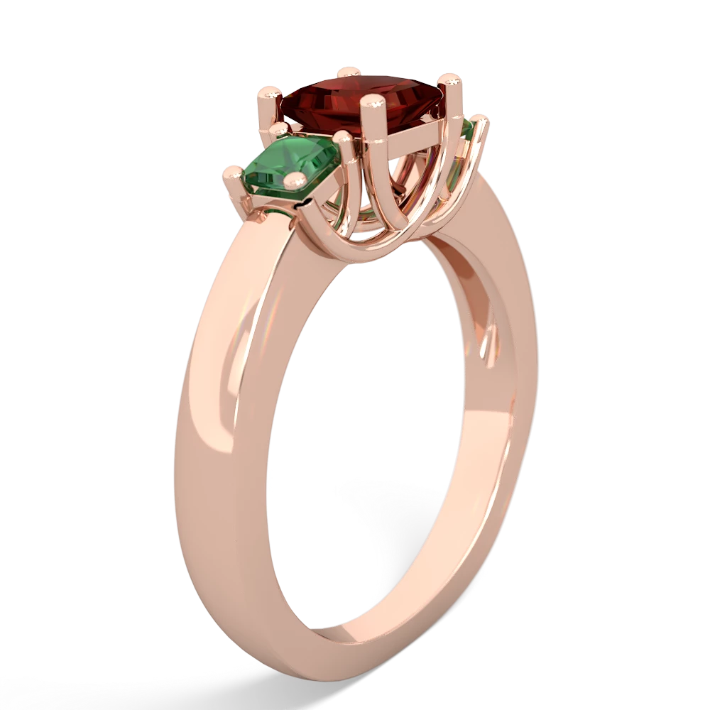 Garnet Three Stone Trellis 14K Rose Gold ring R4015