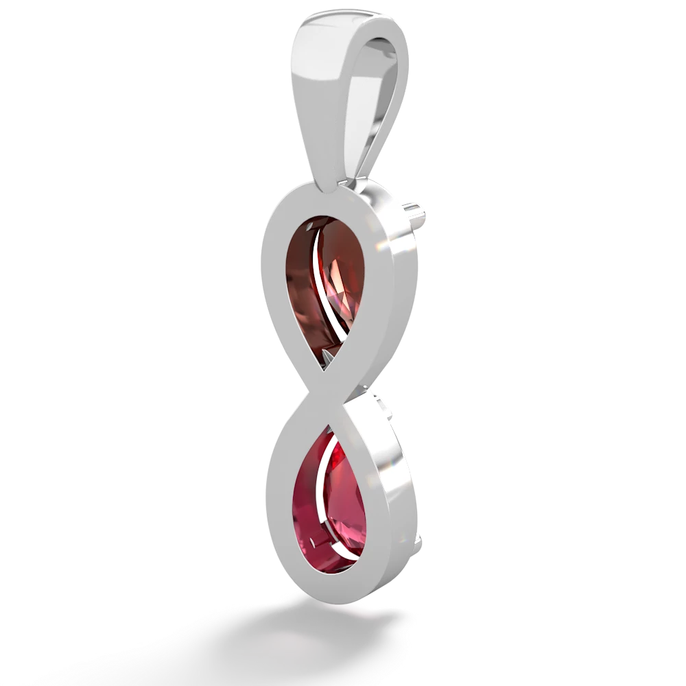 Garnet Infinity 14K White Gold pendant P5050