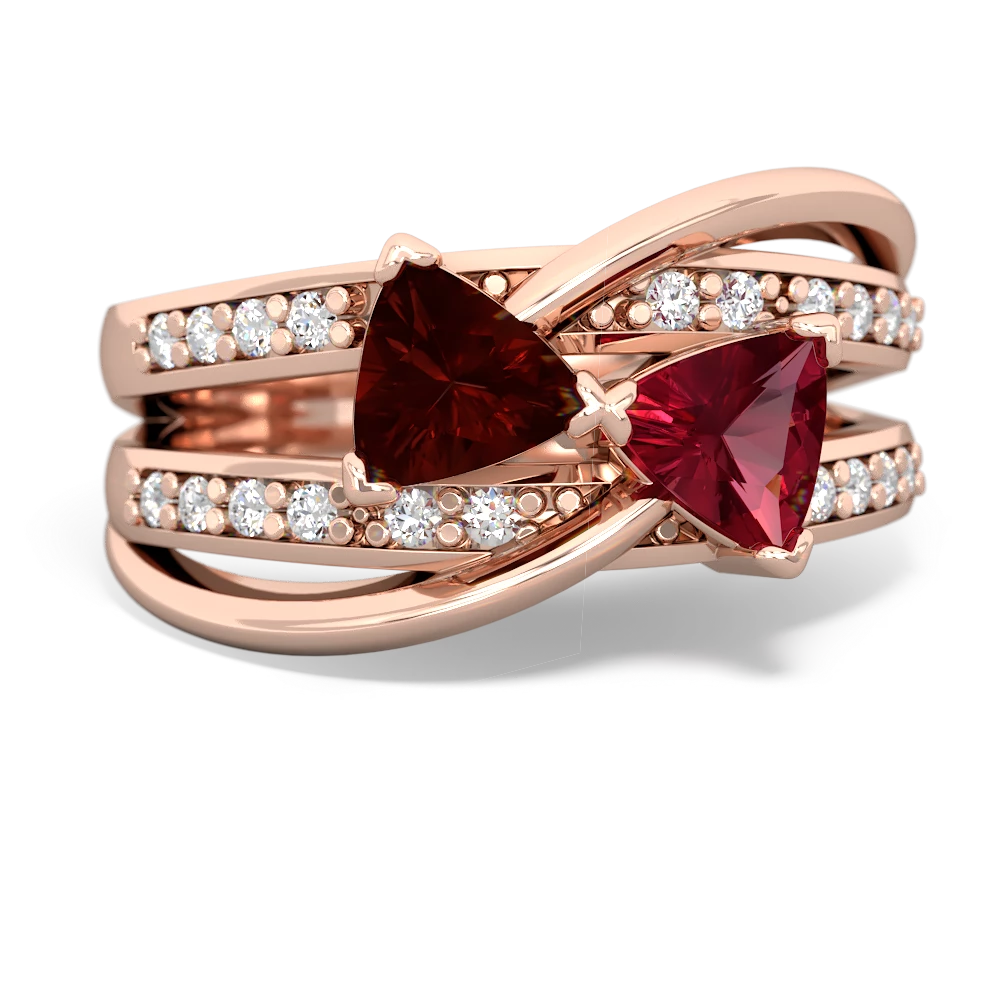 Garnet Bowtie 14K Rose Gold ring R2360