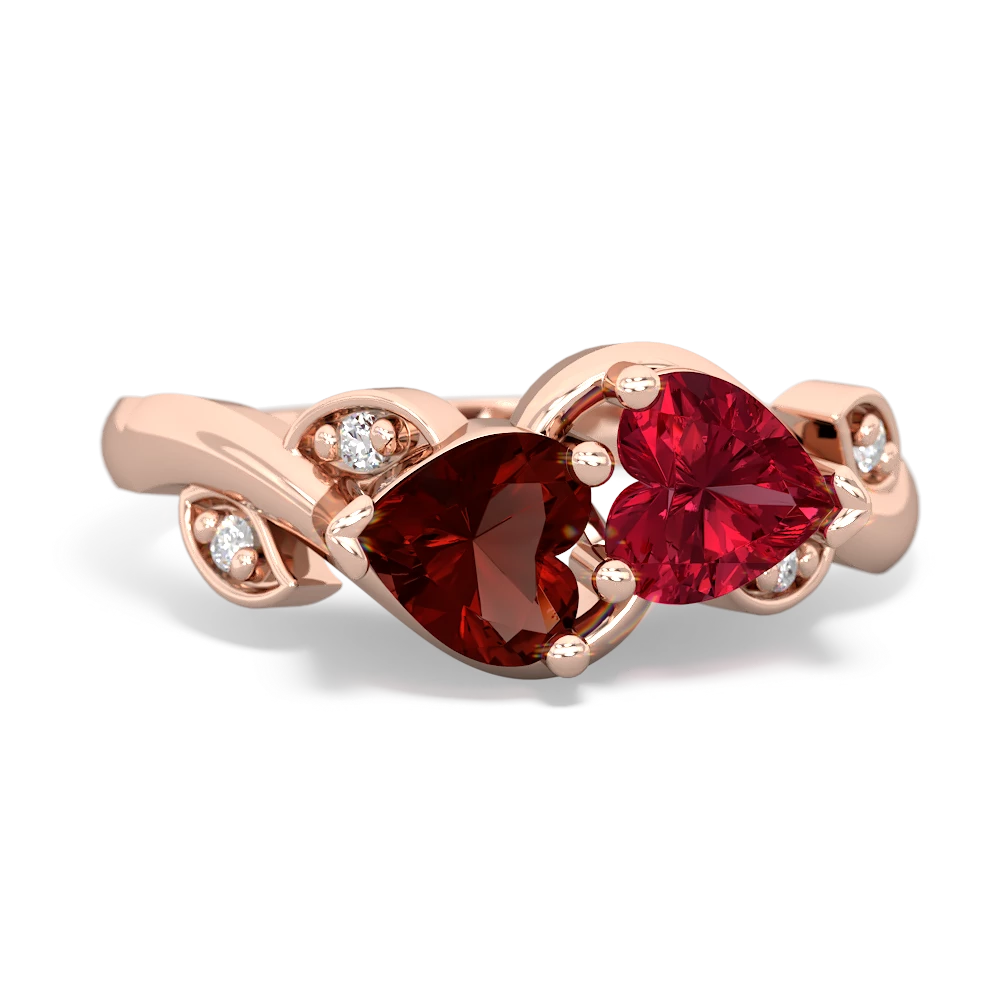 Garnet Floral Elegance 14K Rose Gold ring R5790