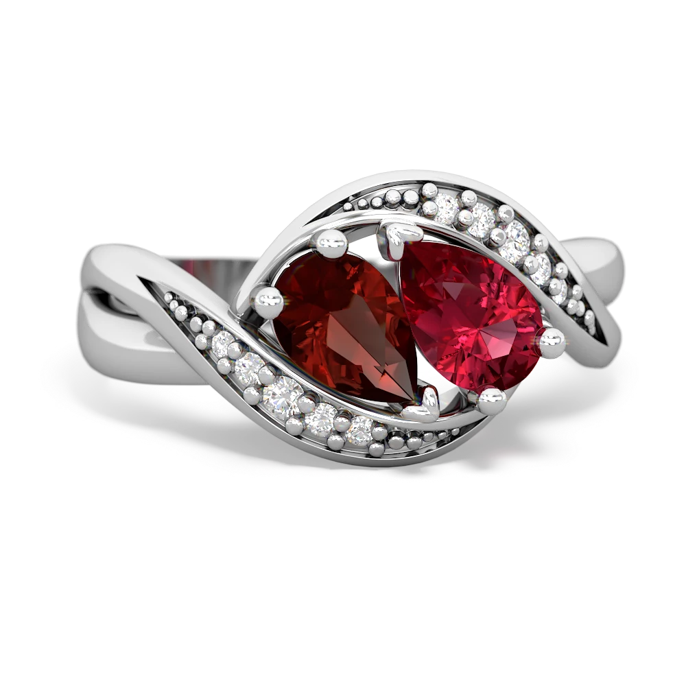 Garnet Summer Winds 14K White Gold ring R5342