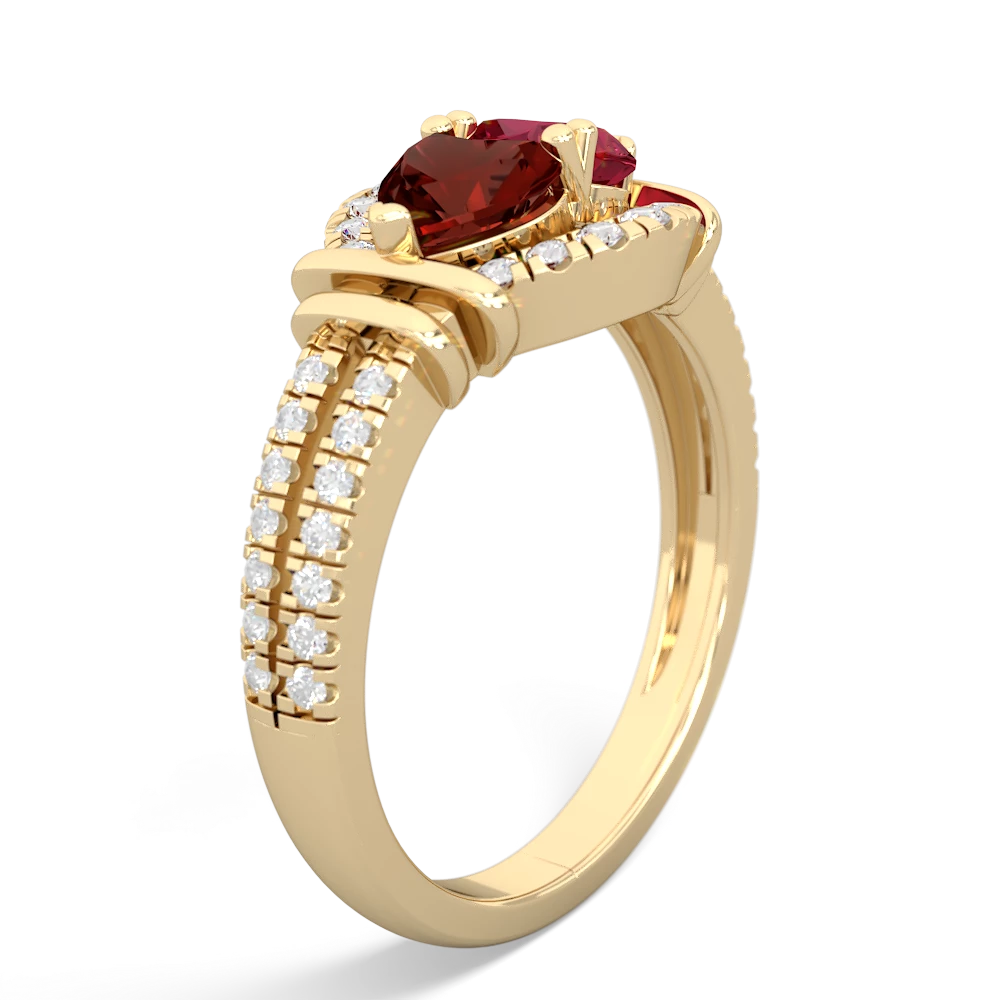 Garnet Art-Deco Keepsake 14K Yellow Gold ring R5630